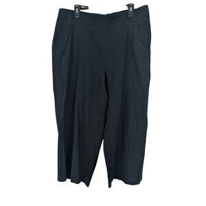 Habitat Womens Black Linen Blend Crop Pull On Pants Size XL Coastal Lagenlook